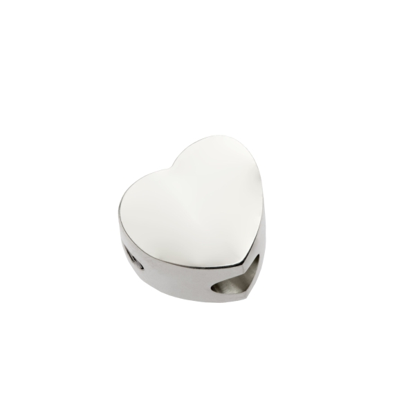 Plain Heart Tribute Bead Sterling Silver