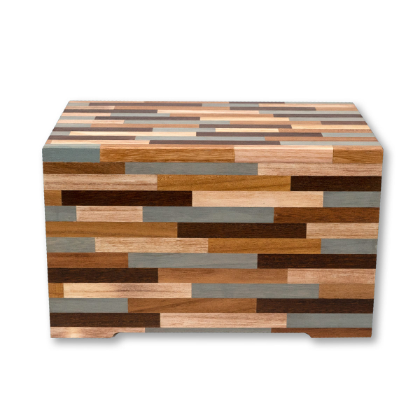 Traditional Repurposed Mosaic Wood Urn - Image 2