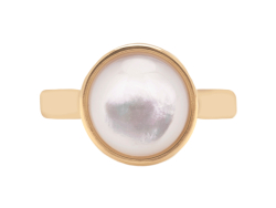 Mother of Pearl Ring Gold (17mm)
