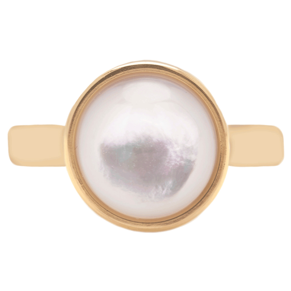 Mother of Pearl Ring Gold (17mm)