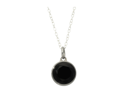 Black Onyx Faceted Ash Pendant Steel