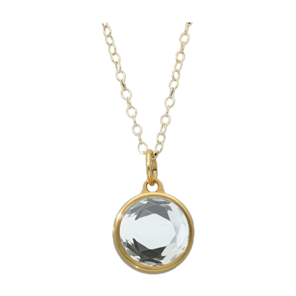 Crystal Faceted Ash Pendant Gold