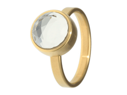 Crystal Faceted Ring Gold 17mm