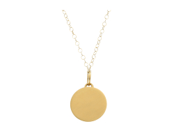 Plain Circle Engravable Ash Pendant Gold
