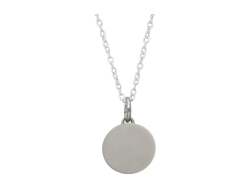 Plain Circle Engravable Ash Pendant Steel