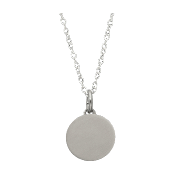 Plain Circle Engravable Ash Pendant Steel