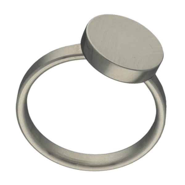 Plain Circle Engravable ring Steel 18mm