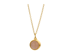 Rose Quartz Ash Pendant Gold