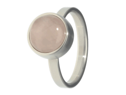 Rose Quartz Ring Steel 17mm