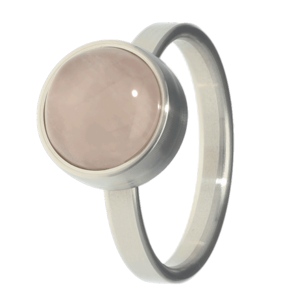 Rose Quartz Ring Steel 17mm