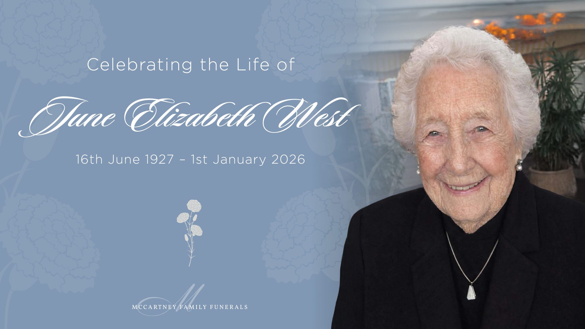 June Elizabeth Rackham WEST, June Elizabeth - McCartney Family Funerals