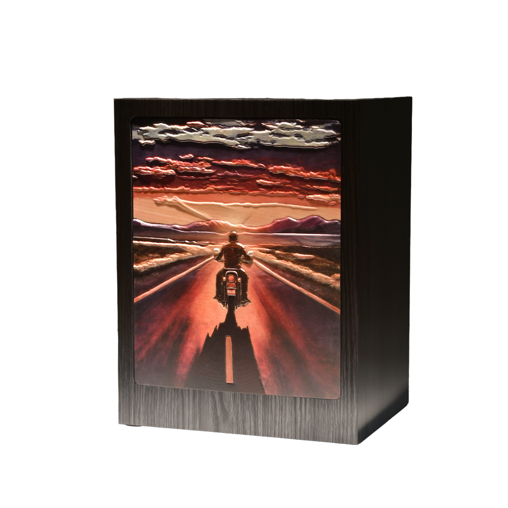 Motorcycle Sunset Urn