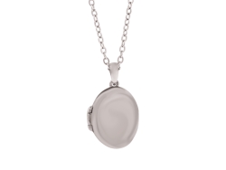 Oval Plain Ash Pendant Locket Silver