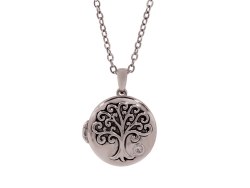 Tree Ash Pendant Locket Silver