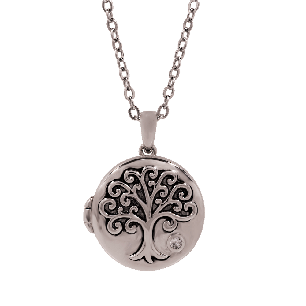 Tree Ash Pendant Locket Silver