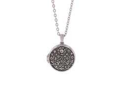 Floral Ash Pendant Locket Silver