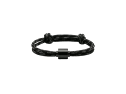 Paracord Bracelet Black/Grey Barrel Black (Adjustable)