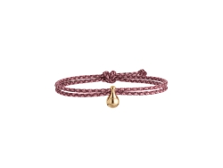 Jubilee Charm Bracelet Gold Plated Pink/Mauve (Adjustable)