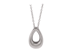 Open Teardrop Ash Pendant Silver