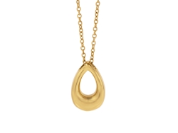 Open Teardrop Ash Pendant Gold wash